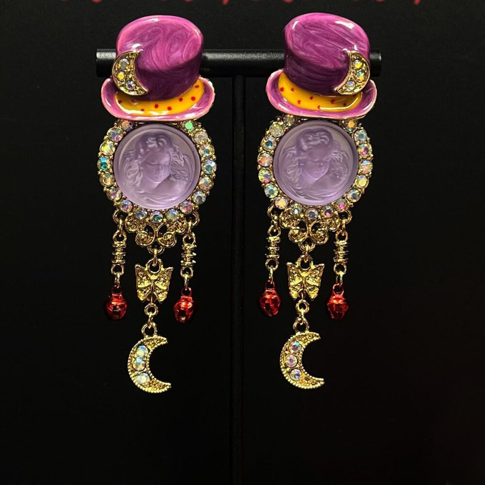 Kirks Folly AB Stone Dream Angel Hat Crystal Dangle Earrings